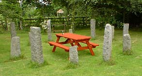 Picnic table at the 'High Cross Inn'