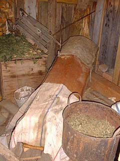 Coffin in shed